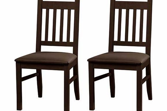 Cucina Pair of Brown Walnut Dining Chairs