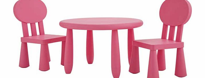 Funky Plastic Chair and Table - Pink