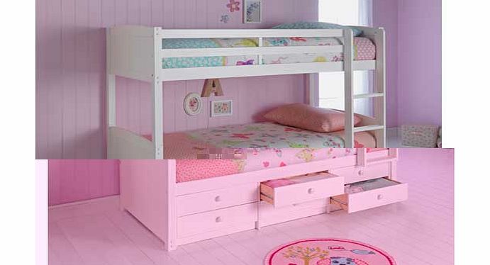 white detachable bunk beds
