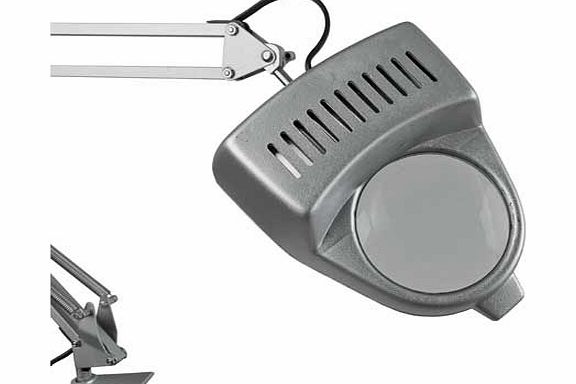 Magnifier Swing Arm Desk Lamp - Silver
