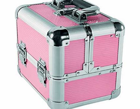 Argos Medium Pink Aluminium Cosmetics Case