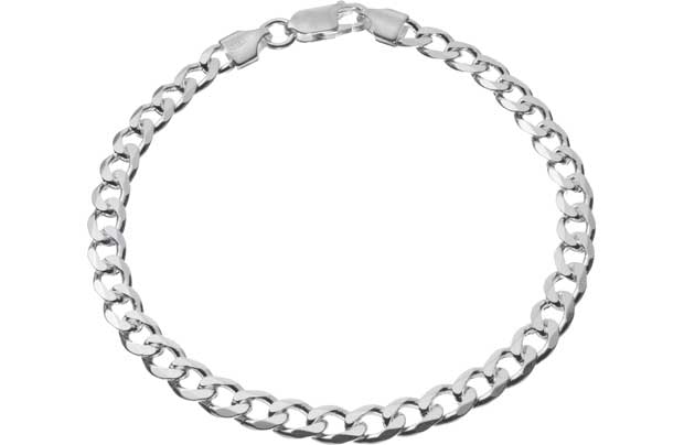 Sterling Silver Diamond Cut Solid Curb Bracelet