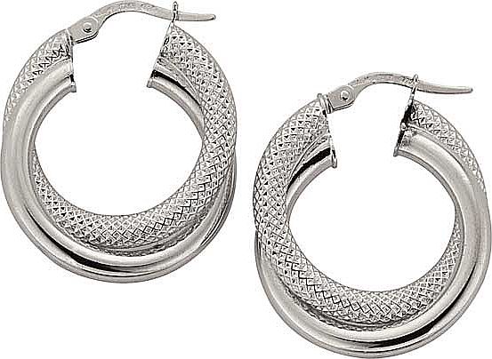 Argos Sterling Silver Double Hoop Creole Earrings