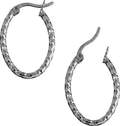 Sterling Silver Textured Creole Earrings