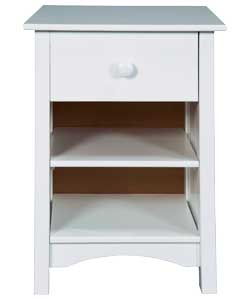 Value Range 1 Drawer Bedside Cabinet - White