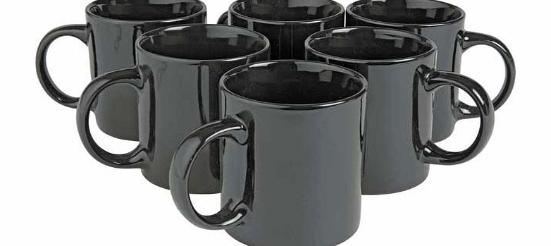 Argos Value Range 6 Piece Mug Set - Black