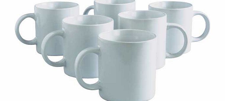 6 Piece Mug Set - White