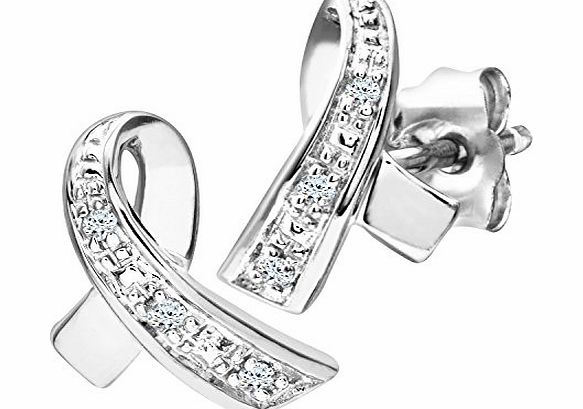 Ariel 9ct White Gold Diamond Kiss Earrings