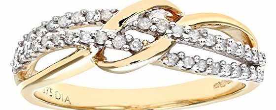 Ariel 9ct Yellow Gold 0.20ct Diamond Fancy Curve Eternity Ring