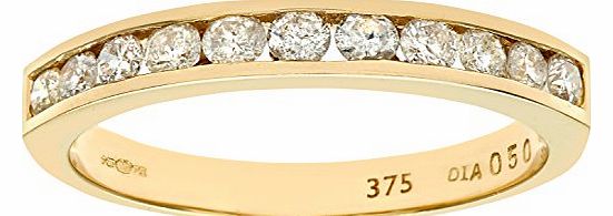 Ariel 9ct Yellow Gold Diamond Channel Set Eternity Ladies Ring