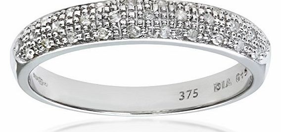 Ariel Eternity Ring, 9ct White Gold Diamond Ring, Pave Set, 15 Carat Diamond Weight
