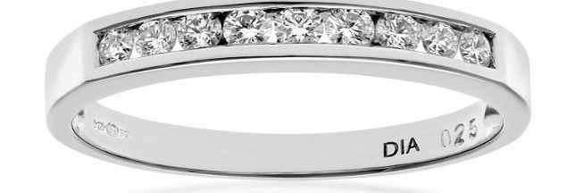 Ariel Platinum Channel Set Half Eternity Ring, IJ/I Certified Diamonds, Round Brilliant, 0.33ct