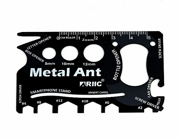 Ariic New Metal Ant 21 in 1 Multi-purpose Credit Card Size Pocket Tool Wallet Best Gift for Mans