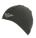 Black Beanie Hat with Grey Logo