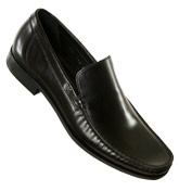Armani Black Leather Loafer Shoes