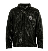Black Shiny Jacket with Removable Hood