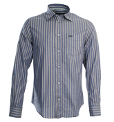 Blue and Beige Stripe Shirt