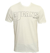 Armani Cream T-Shirt with Black Logo