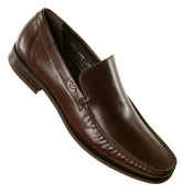 Dark Brown Leather Loafer Shoes