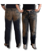 Armani Distressed Denim Jeans-brown patch