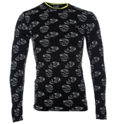 Armani EA7 Black T-Shirt with Skull Design
