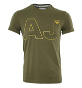 Armani Green T-Shirt with Yellow Logo