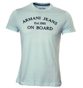Armani Grey T-Shirt with Large Logo