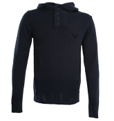 Ink 4-Button Hooded Sweater