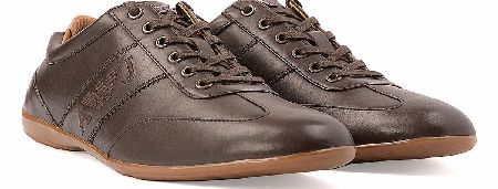 Armani Jeans Brown Leather Trainers