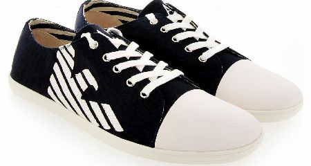 Armani Jeans Contrast Logo Stitched Trainers