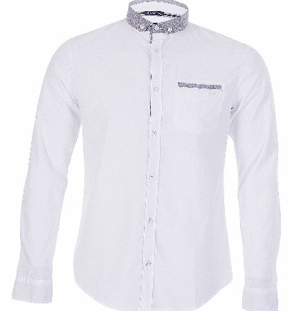 Armani Jeans Jersey Collar Trim Shirt White