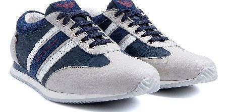 Armani Jeans Navy and Grey Side Embossed Sneakers
