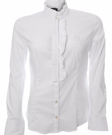 Armani Jeans Ruffle Detail White Shirt