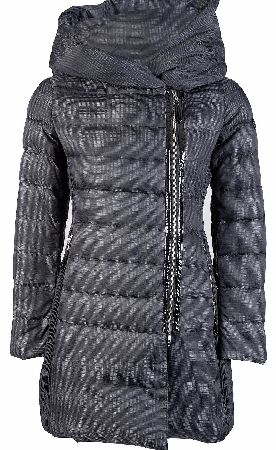 Armani Jeans Womens Quilted Down Trench Coat