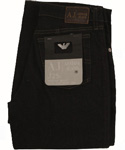 Armani Ladies Armani Black Denim Zip Fly Slim Fit Jeans.