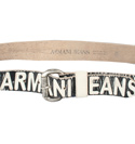 Armani Ladies Armani Black Leather Belt with Logo