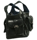 Armani Ladies Armani Black Multi-Pocket Handbag