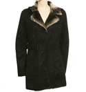 Ladies Armani Black Sheepskin Style Coat