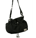 Armani Ladies Armani Black Suede Drawstring Handbag