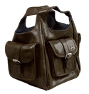 Armani Ladies Armani Brown Multi-Pocket Handbag