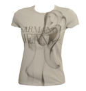 Ladies Armani Mid Grey T-Shirt with Printed Design