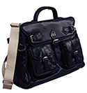 Armani Ladies Armani Navy Leather Bag (Large)