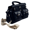 Armani Ladies Armani Navy Leather Bag (Small)