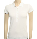 Armani Ladies Armani White Pique Polo Shirt