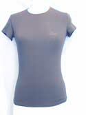 Armani Ladies Blue Crew Neck Cotton Mix Short Sleeved T-Shirt
