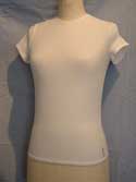 Armani Ladies White Crew Neck Cotton Mix Short Sleeved T-Shirt
