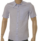 Armani Lavendar Short Sleeve Linen Shirt