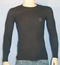 Armani Mens Black Stretchy Long Sleeve Underwear T-Shirt