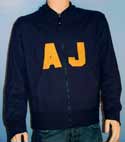 Armani Mens Dark Blue / Gold Full Zip Reversible Hooded Cotton Sweatshirt
