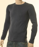 Armani Mens Dark Blue Round Neck Cotton Sweater